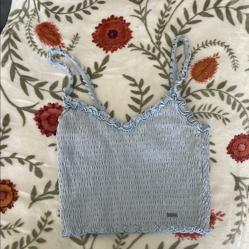 Light Blue Smocked Top
